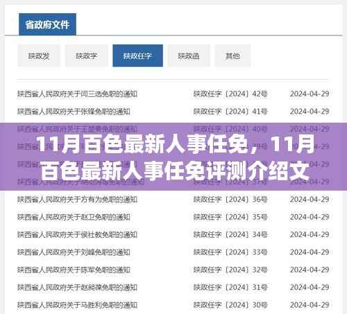 11月百色最新人事任免及评测介绍