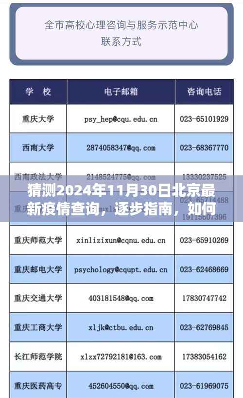 北京最新疫情查询指南,如何了解2024年11月30日疫情信息逐步指南