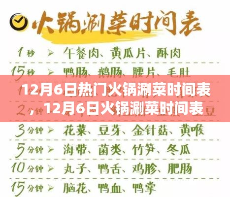探寻最佳火锅体验,火锅涮菜时间表出炉!