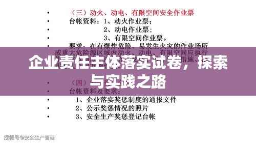 企业责任主体落实试卷,探索与实践之路