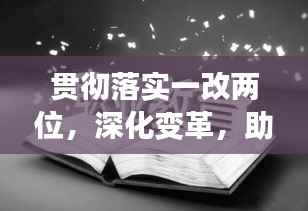 贯彻落实一改两位,深化变革,助力发展,开启新征程