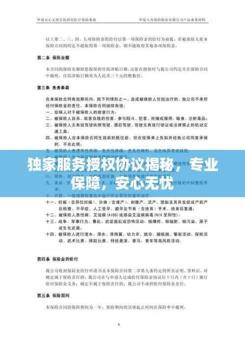 独家服务授权协议揭秘,专业保障,安心无忧