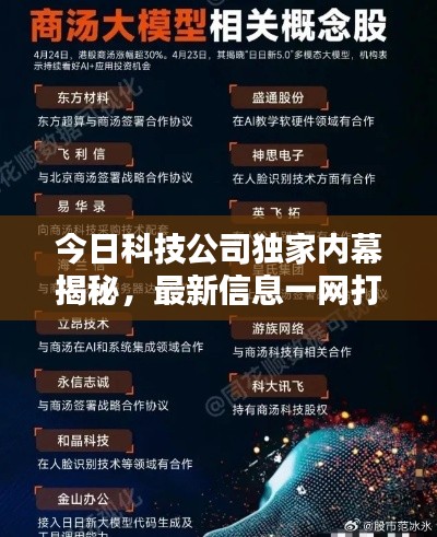 今日科技公司独家内幕揭秘,最新信息一网打尽!