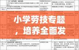 小学劳技专题，培养全面发展少年的关键路径