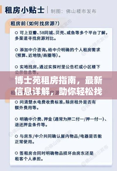 博士苑租房指南，最新信息详解，助你轻松找到心仪房源！