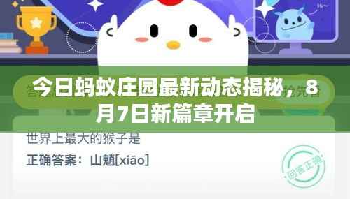 今日蚂蚁庄园最新动态揭秘,8月7日新篇章开启