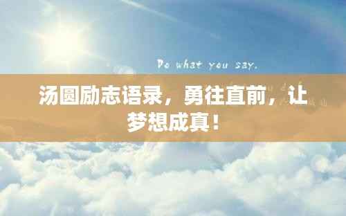 汤圆励志语录,勇往直前,让梦想成真!
