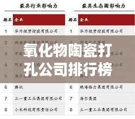 氧化物陶瓷打孔公司排行榜及行业影响力解析